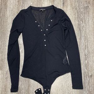 DYNAMITE sheer long sleeve body suit